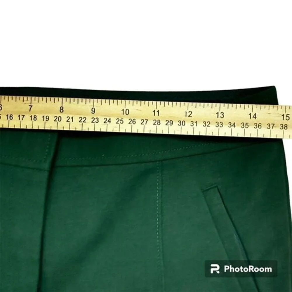 Tory Burch Dark Green Trouser Pants Sz 4 Skinny Fit‎ Mid Rise Work Wear